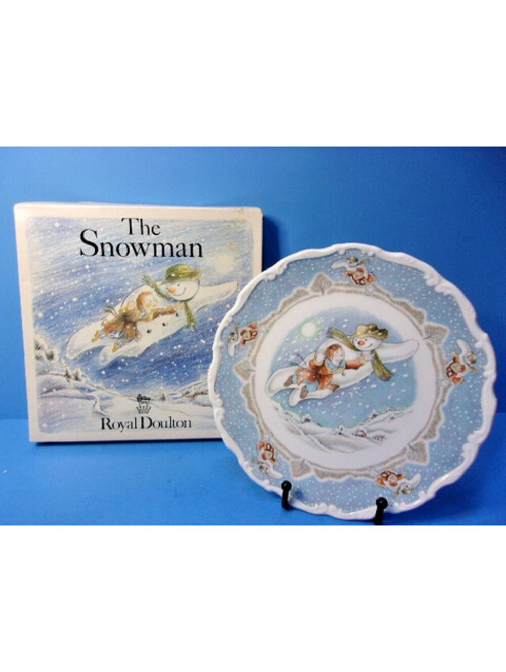 Royal Doulton Snowman Plate WALKING in the AIR Vintage 1985 1st in Series Briggs